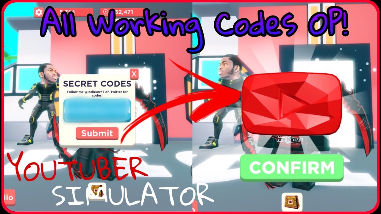 All Working Codes Youtuber Simulator OP YouTube