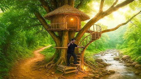 Survival Challenge: Building a Secret Treehouse To Live Alone in The Forest | From Start To Finish