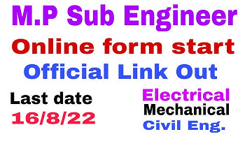 PEB ,M.P Sub Engineer form Apply start 2022// Post-2557