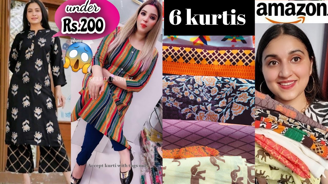 AMAZON Collage/ Office wear Kurti under 200/- #amazonshopping  #amazonkurtihaulunder300 - YouTube