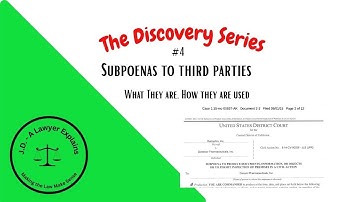 Discovery Series # 4 - Subpoenas To Third Parties