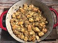 New England Bread Stuffing (made in cast iron)