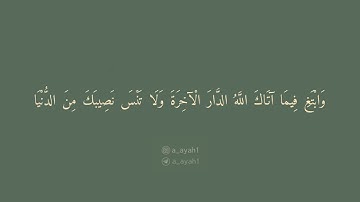 سورة القصص { 76-77 }                                                            القارئ | سعود الشريم