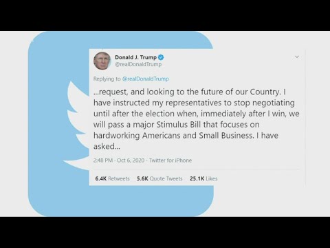 Trump Says That There Will Be No Stimulus Bill Until After Election Youtube