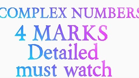 Complex Numbers//Senior Inter 2A//4 MARKS Problems