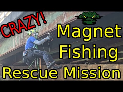 Crazy rescue mission of a stuck Magnet fishing magnet, Rogue Magnetics  1200lb 