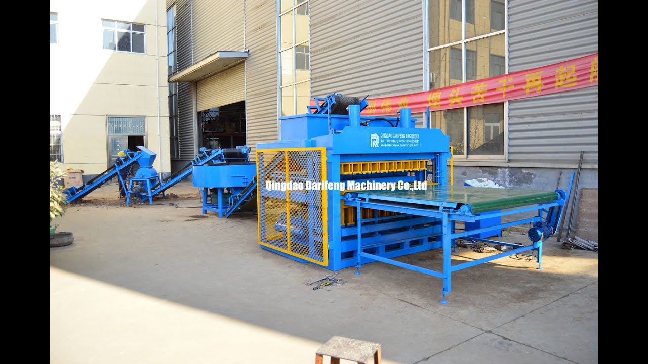 DF10-10 Automatic interlocking clay brick making machine - YouTube