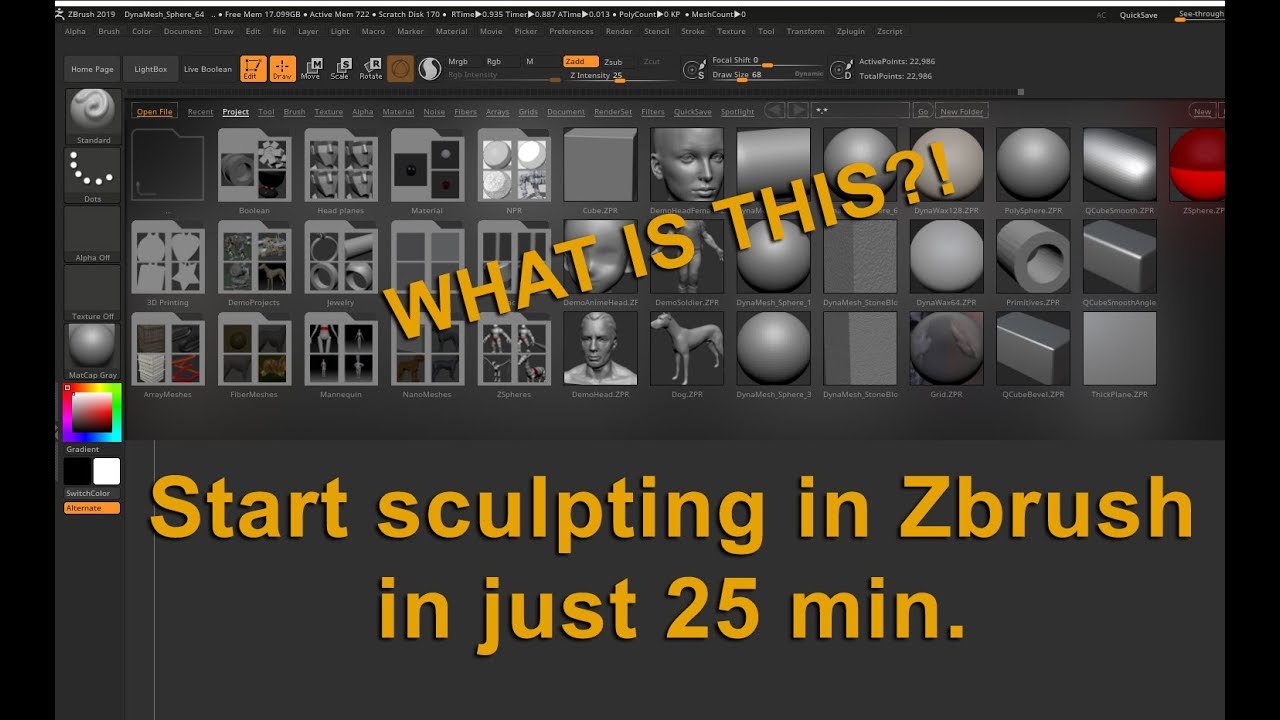 how to import an obj into zbrush and start sculpting