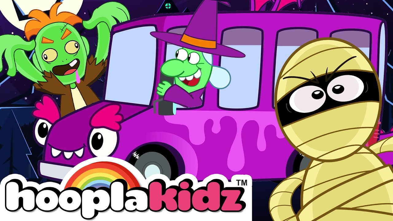 Wheels on the Bus (Scary) | Halloween Songs & More | HooplaKidz