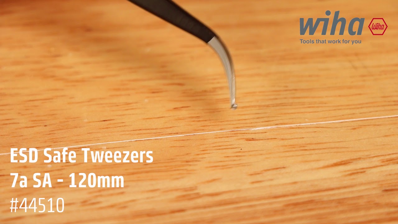 Wiha ESD Safe Tweezers 7A SA - Curved Extra Fine 120mm - 44510