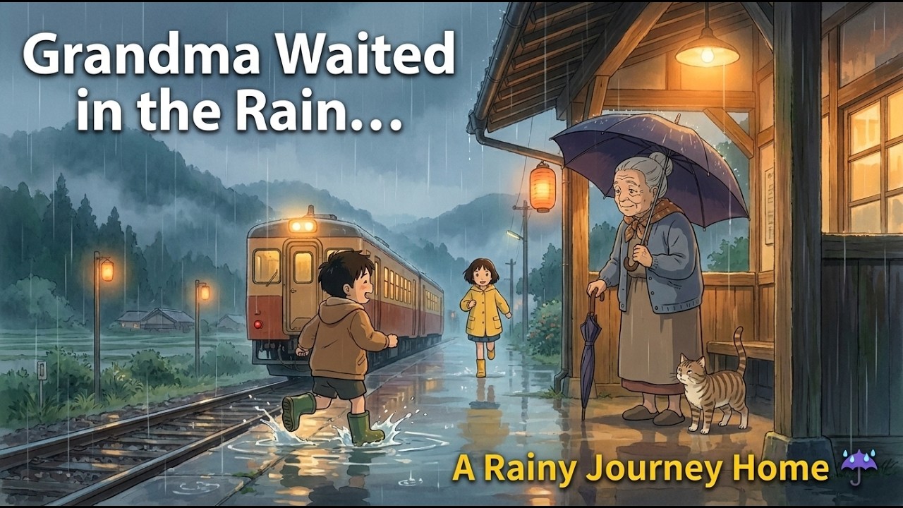 Rainy Train Ride to Grandma’s House ☔🏡Cozy Ghibli Style Family Journey ...