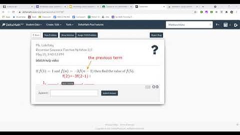 Recursive Sequences Function Notation (L1)