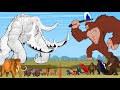 ELEPHANT MAMMOTH vs T-REX DINOSAURS, KONG, GODZILLA: Who Will Win? 30 Minutes FUNNY of Godzilla