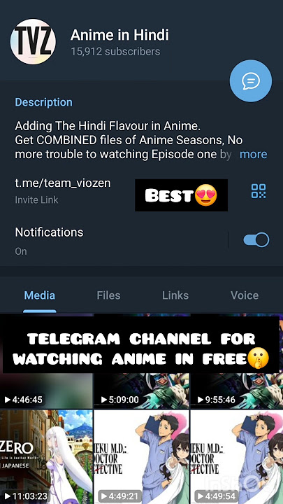 telegram channel for watching anime in free🤫 in hindi dubbed🫡 #anime