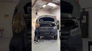 Installing a new front bumper on my Sprinter!! #vanlife #overlanding  #modified
