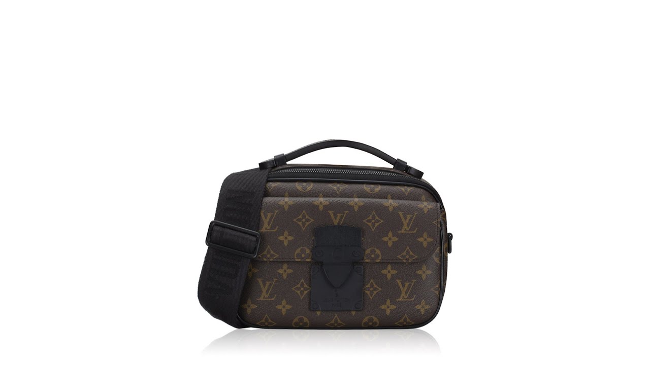 Authentic LOUIS VUITTON Monogram Macassar s-lock Messenger M46246