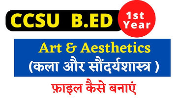 CCSU B.ED 1st year Art & Aesthetics  (कला और सौंदर्यशास्त्र )  फ़ाइल कैसे बनाएं | Vyakhyaedu
