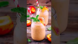 Deliciously Creamy Banana Peach Smoothie With A Twist Of Oat And Almond Milk