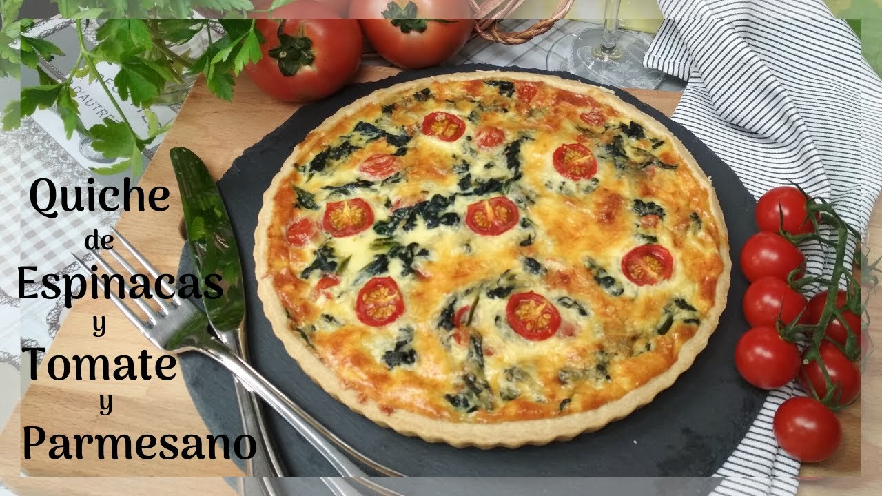 Quiche de Espinacas, Tomate y Parmesano | Quiche de verduras | Cocinando Tentaciones