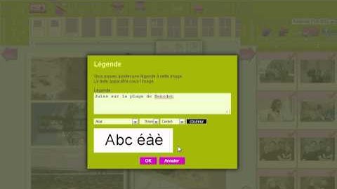 Insérer une légende sous les photos de mon album photo