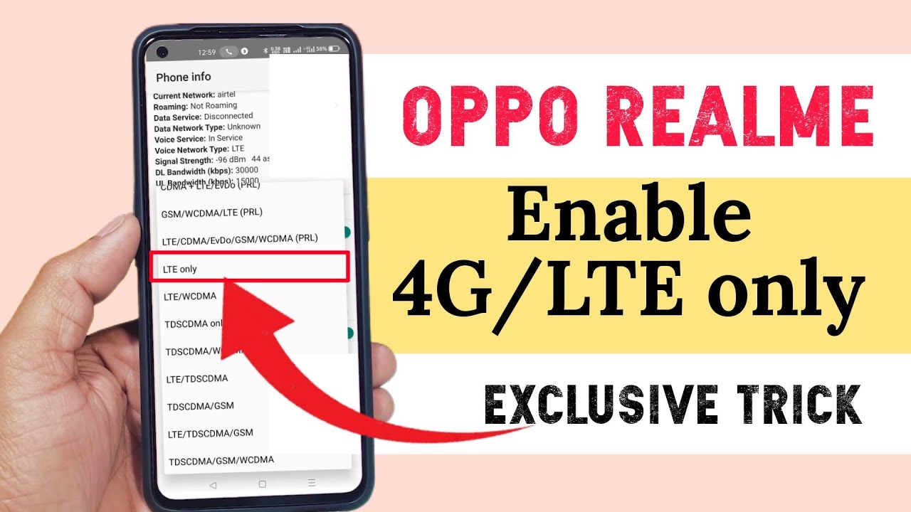 How to Enable 4G/LTE only in any Oppo Realme Phones. Exclusive trick 2022.