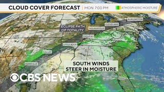 Clouds expected over much of eclipse path of totality
