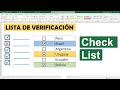 Como crear CheckList en Excel (Lista de verificación)