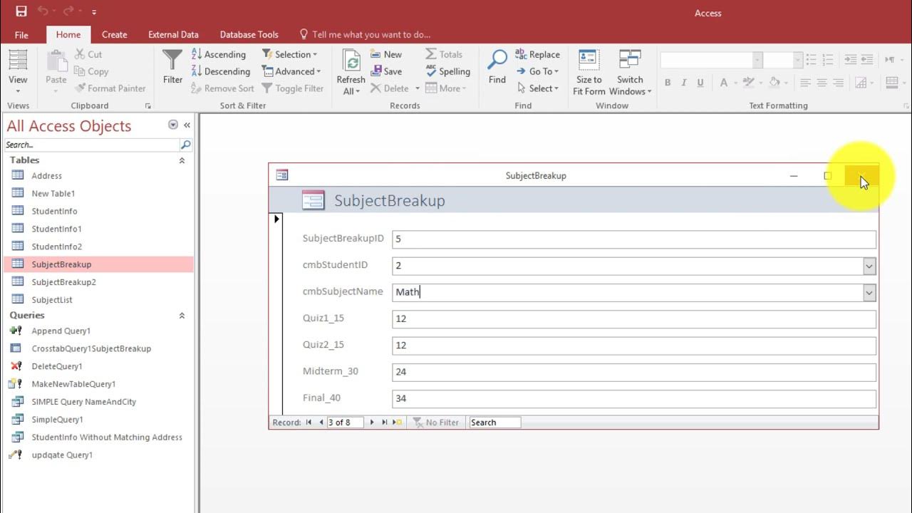 Create a Form in MS Access - YouTube