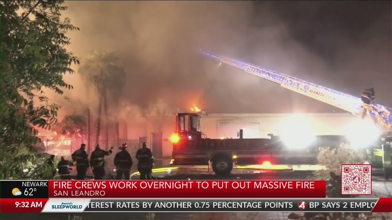 Fire crews work overnight to put out massive fire - YouTube