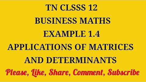 TN 12th Business maths chapter 1 example 1.4