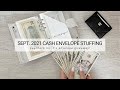 Sept. 2021 cash envelope + sinking fund stuffing | paycheck no. 1 | cash envelope giveaway + updates