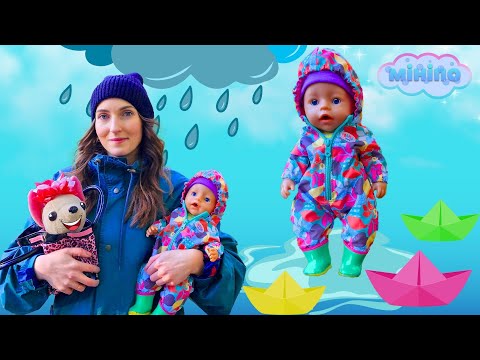 Розвиваючі мультики українською мовою про Бебі Борн Емілі гуляє по калюжах