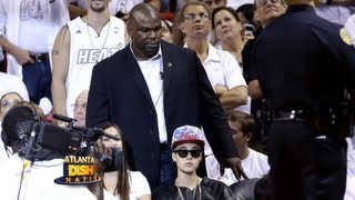 Bieber's HUGE Bodyguard Blocks Miami Heat Game