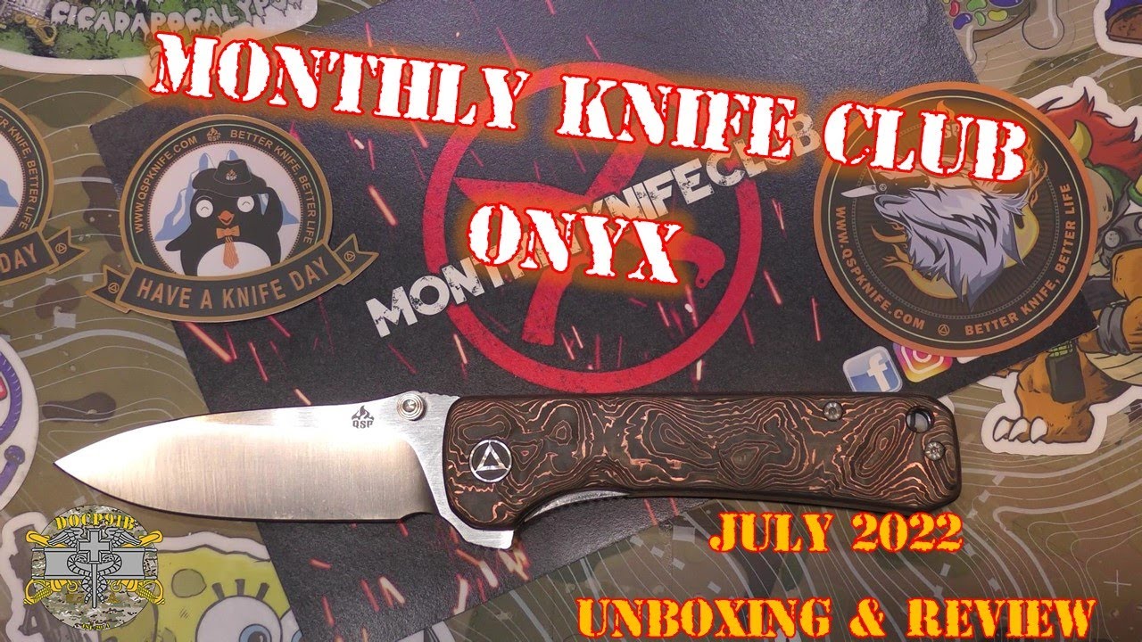 Monthly Knife Club Onyx July 2022 QSP Hawk Copper CF CMPS35VN Unboxing & Review YouTube