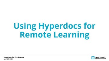 2020-04-28 - Using Hyperdocs for Remote Learning