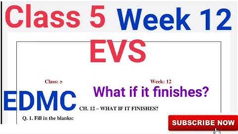 EDMC Class 5 EVS Week 12 Worksheet Chapter 12 What if it finishes Class 5th Science Looking Around