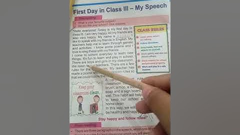 Class 3 English Chapter 1 First Day in class III - My Speach   #educationalvideos #supportme