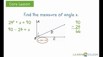 Find angle measurements using complementary and supplementary angles | LearnZillion