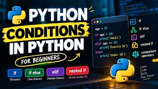 Full Python Conditions for Beginners | if, elif, else & Nested if Explained Simply Update