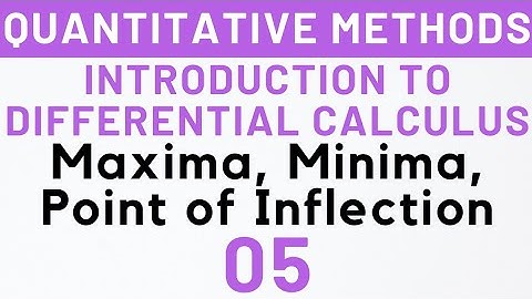 5- Maxima & Minima, Point of inflection, Quantitative Methods, MEC-103 | Kanishka Luthra