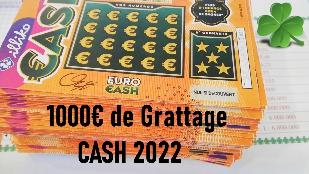 🤑 1000€ de Tickets de jeux à gratter Cash 💸 NOUVEAUX CASH 2022 💰 GROS  GAIN GAGNANT ? 