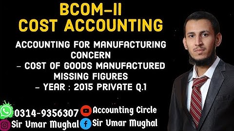 Cost Of Goods Manufactured | Accounting For Manufacturing Concern | Cost Accounting | B.COM-II |