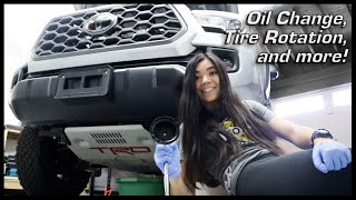 Tacoma Oil Change, Tire Rotation, Fluid Level Check | How to do ToyotaCare Maintenance at Home!