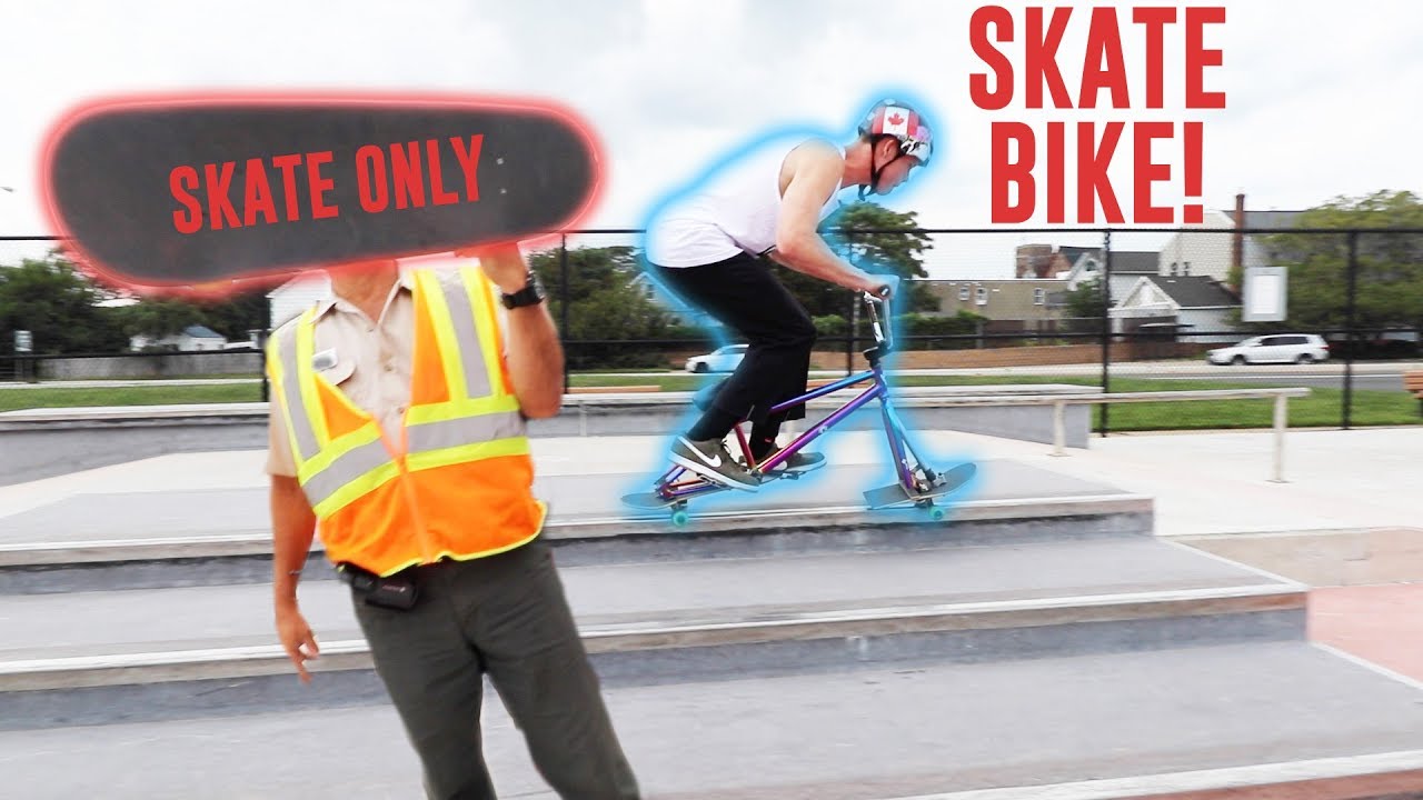 Skate bike vs. skatepark security! youtube Anmeldelse skylar spisebord