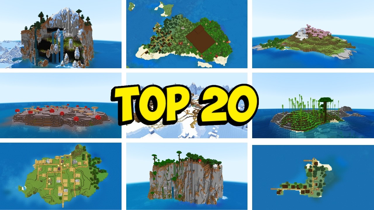 TOP 20 SURVIVAL ISLAND SEEDS For MINECRAFT 1.21 (Bedrock & Pocket ...
