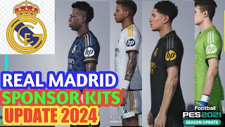 PES 2021 NEW KITS REAL MADRID SPONSOR HP SEASON 2024