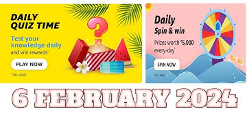 Funzone Amazon All Quiz Answers Today |6 February 2024 | @dailyquiztime #amazonfunzon
