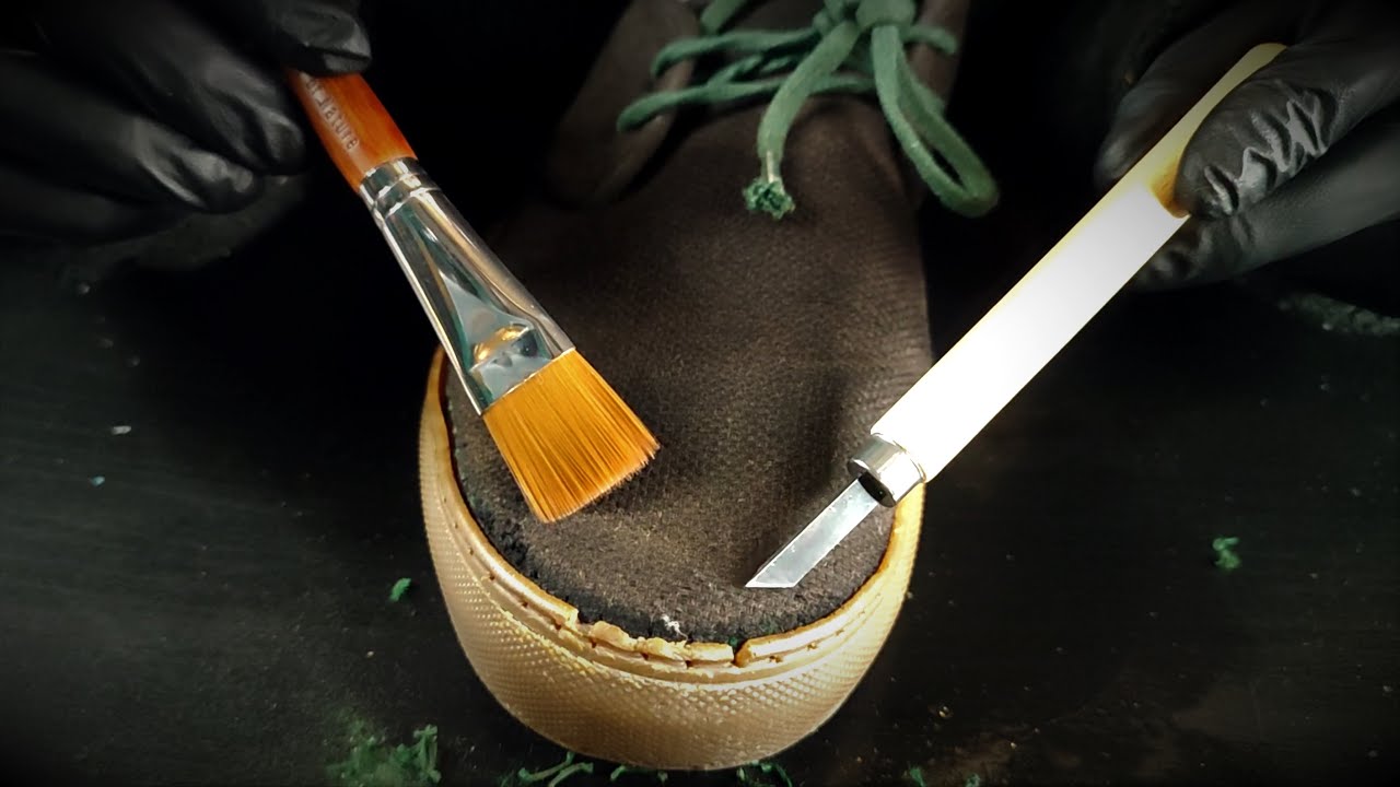 ASMR Cutting old Shoe - Shoe Shine Opposite