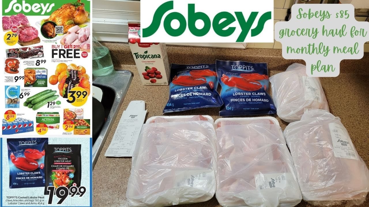 Sobeys 85 grocery haul for monthly meal plan YouTube