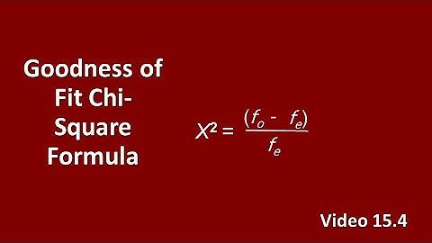 PSY 230 Video 15.4: Chi Square Formula